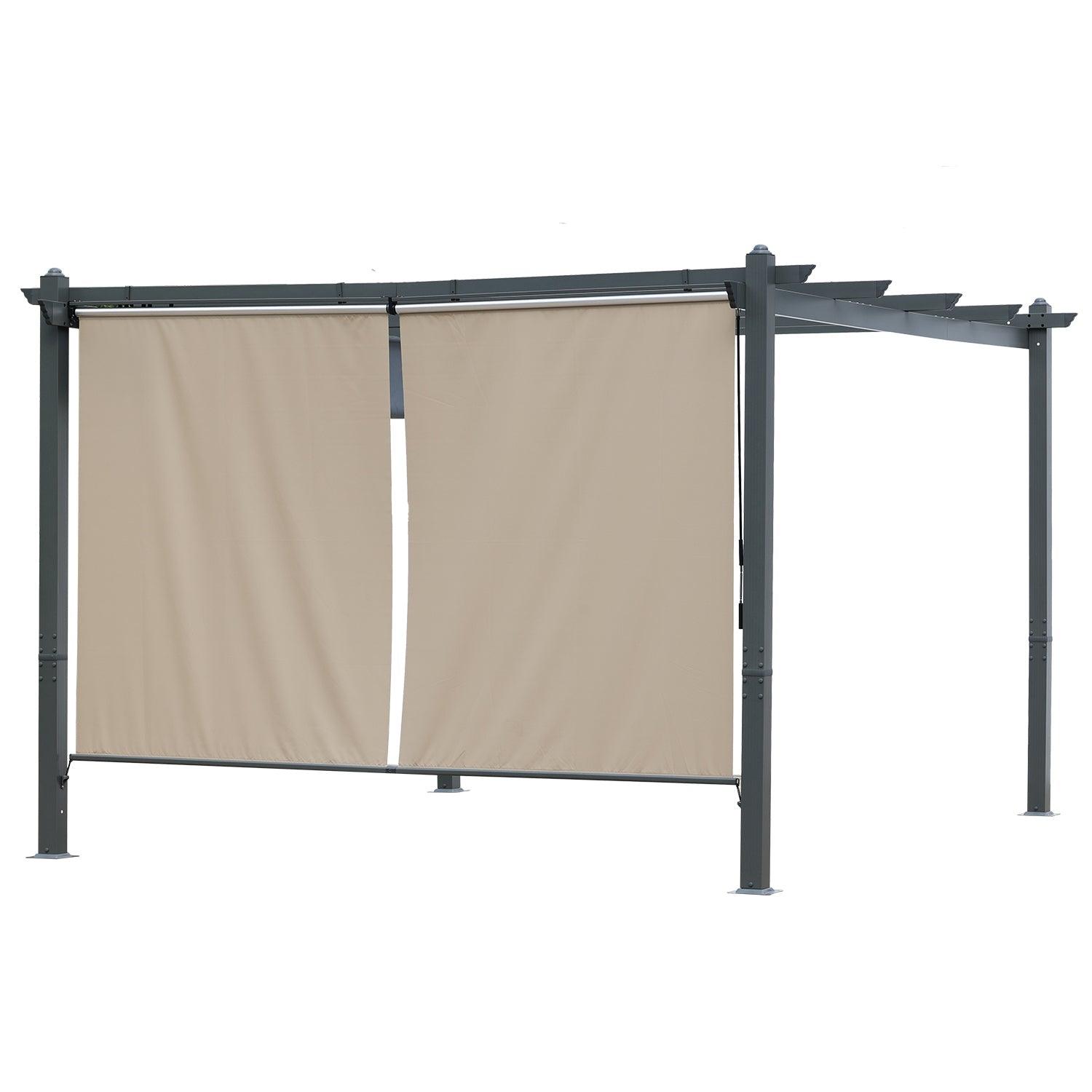 Roller Shade - 2 Pack of Cordles Pergola Curtains, 4.8' x 6', High-Quality Polyester Fabric for Pergola  Aoodor LLC Khaki